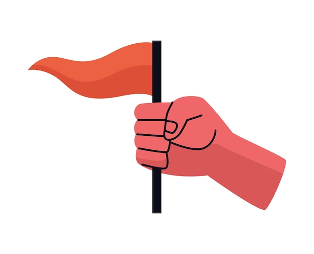 Vecteur gratuit icône de geste de drapeau agitant la main