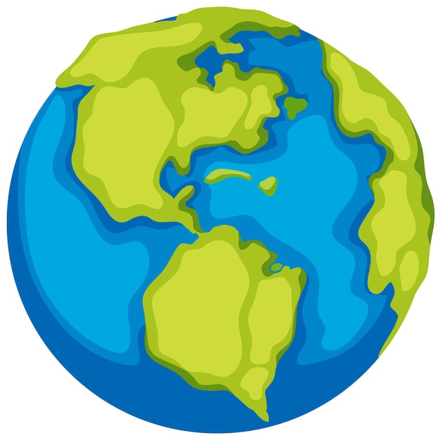 Icône de globe terrestre sur fond blanc