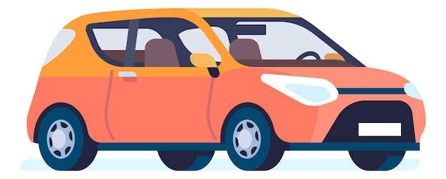Icône de hayon. logo de location de voiture orange. symbole de partage automatique