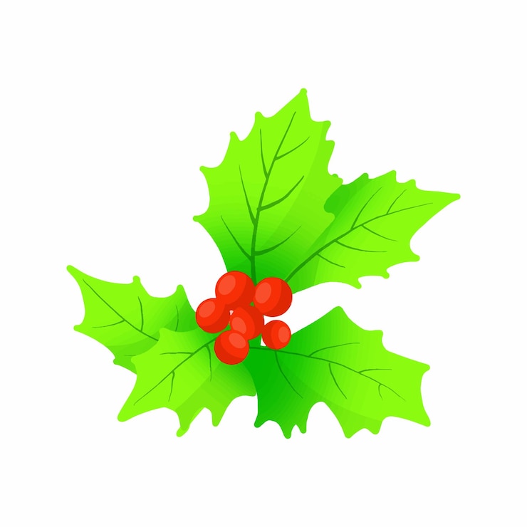 Vecteur gratuit icône d'illustration vectorielle de baies d'hiver colorée