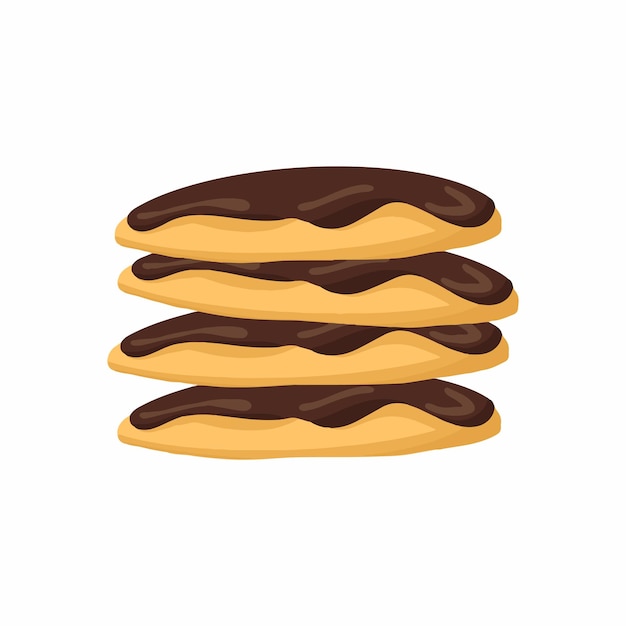 Icône Illustration Vectorielle Biscuit Chocolat Coloré