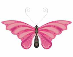 Vecteur gratuit icône d'insecte papillon beauté fucshia
