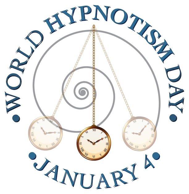 Vecteur gratuit icône de janvier de la journée mondiale de l'hypnotisme