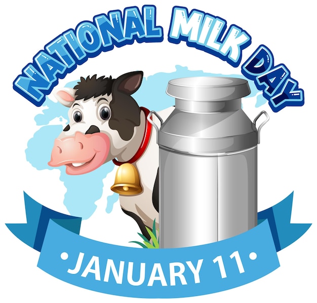 Vecteur gratuit icône de janvier de la journée nationale du lait