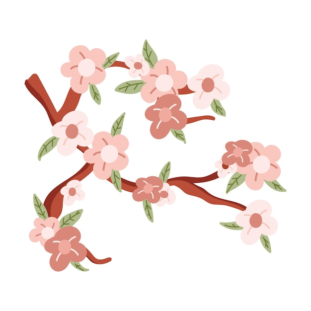L'icône Japonaise De L'arbre De Sakura Isolée