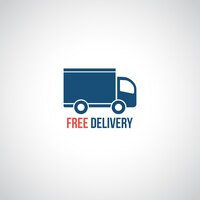 Icône de livraison gratuite, voiture symbole vecteur transportant une cargaison