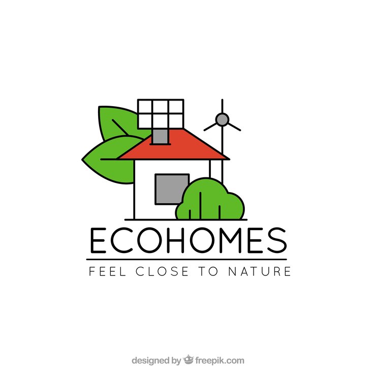 Vecteur gratuit icône de la maison avec des feuilles de cheminée