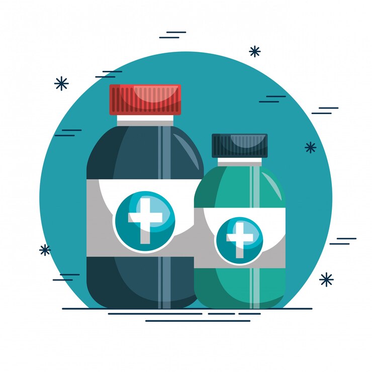 Vecteur gratuit icône de médicaments bouteille médicale