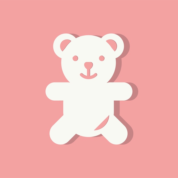 Vecteur gratuit icône de l'ours en peluche icône de la saint valentin