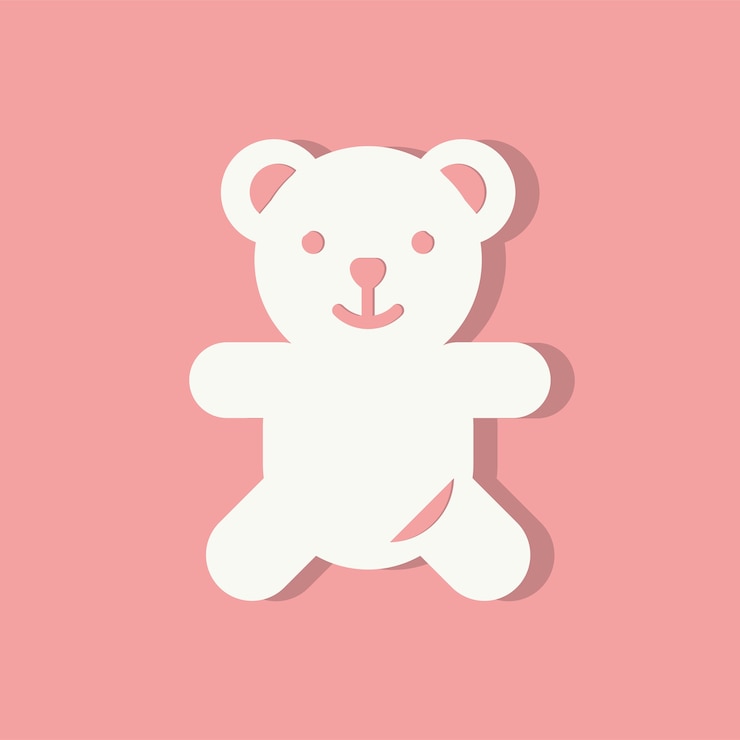 Vecteur gratuit icône de l&#39;ours en peluche icône de la saint valentin