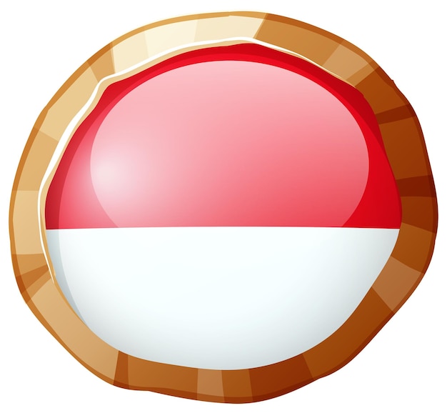Vecteur gratuit icône ronde pour le drapeau de l'indonésie