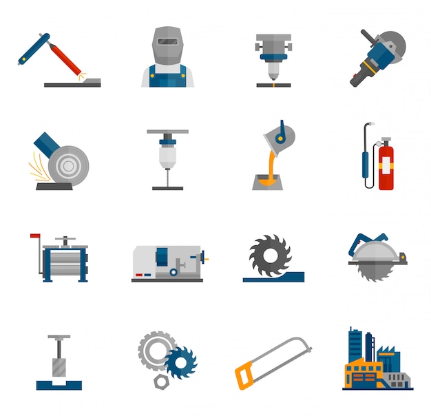 Icône de travail des métaux plat
