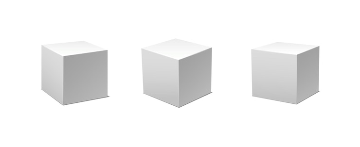 Vecteur gratuit icône vectorielle cubes blancs dans différentes vues latérales