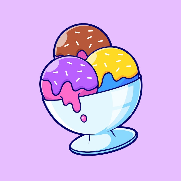 Vecteur gratuit icône vectorielle de dessin animé de coupe de crème glacée illustration icône de nourriture sucrée vecteur plat isolé