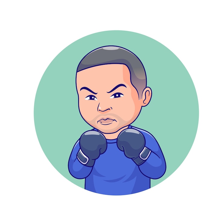 Vecteur gratuit icône vectorielle de dessin animé cute man boxing illustration personne icône sportive isolée vecteur plat