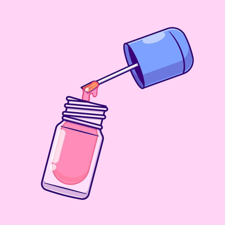 Vecteur gratuit icône vectorielle de dessin animé pour vernis à ongles illustration icône d'objet de beauté vecteur plat isolé