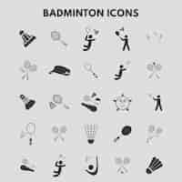 Vecteur gratuit icônes de badminton