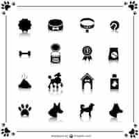 Vecteur gratuit icônes de chien gratuit