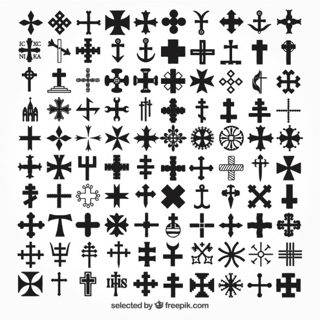 Vecteur gratuit icônes de la collection de croix