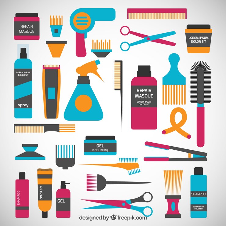 Vecteur gratuit icônes colorées coiffure