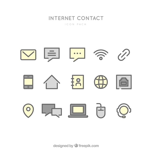 Icônes De Contact Internet