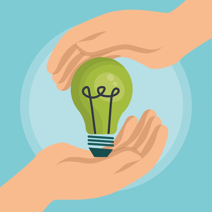Vecteur gratuit icônes d'écologie énergie ampoule