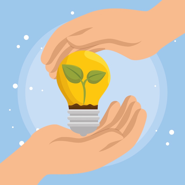 Vecteur gratuit icônes d'écologie énergie ampoule
