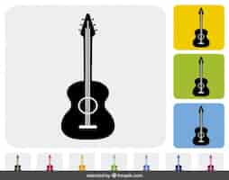 Vecteur gratuit icônes de guitare espagnole