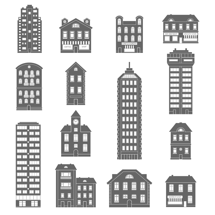 Vecteur gratuit icônes de la maison noir