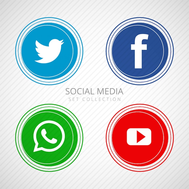 Vecteur gratuit icônes de médias sociaux résumé mis en illustration