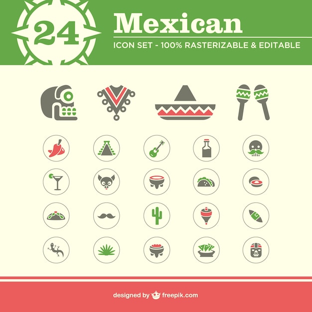 Icônes Mexicain Pack Gratuit