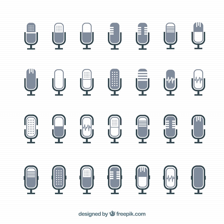 Vecteur gratuit icônes microphone