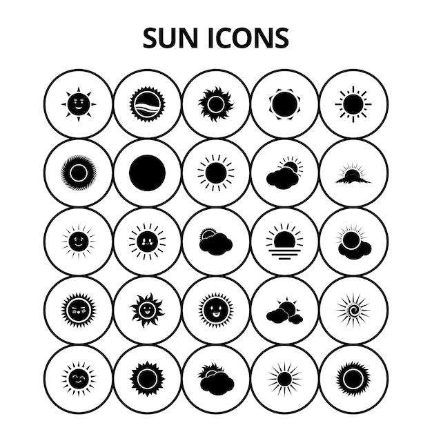 Icônes de soleil