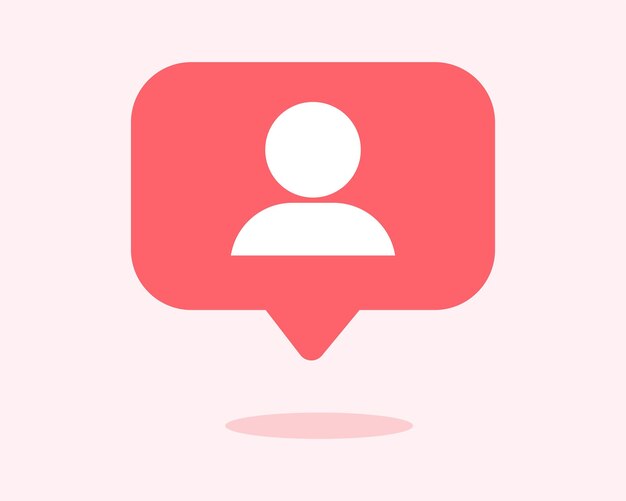 Icônes de suiveur d'utilisateur icône de notification de médias sociaux dans l'illustration vectorielle de discours bulles
