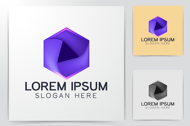 Vecteur gratuit idées de logo de bouton de lecture violet. création de logo d'inspiration. illustration vectorielle de modèle. isolé sur fond blanc
