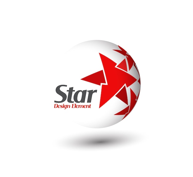 Vecteur gratuit identité de marque logo vectoriel d'entreprise conception d'étoile 3d