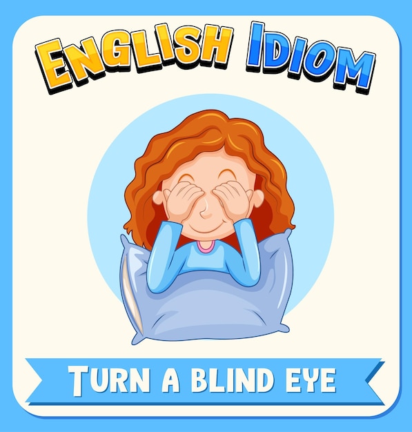 Vecteur gratuit idiome anglais avec description de l'image pour fermer les yeux