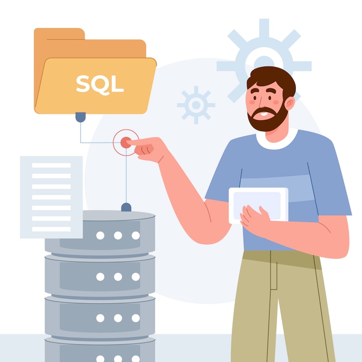 Vecteur gratuit illustration abstraite de la technologie sql