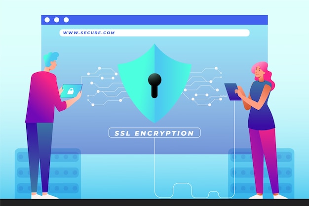 Vecteur gratuit illustration abstraite de la technologie ssl