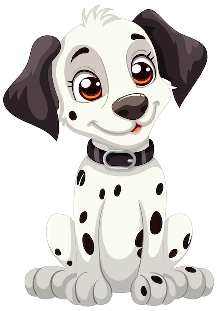 Vecteur gratuit illustration d'un adorable chiot dalmatien