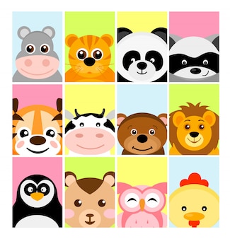 Illustration D Adorables Bebes Animaux Mignons Sur Fond De Couleur Pour Banniere Ecorcheur Pancarte Pour Enfants Vecteur Premium Illustration D Adorables Bebes Animaux Mignons Sur Fond De Couleur Pour Banniere Ecorcheur Pancarte Pour Enfants Vecteur Premium