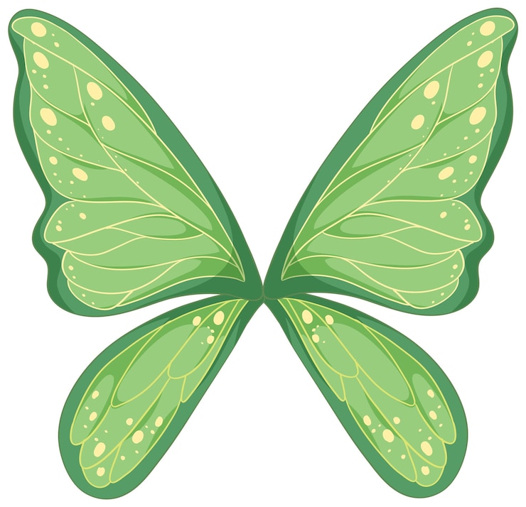 Vecteur gratuit illustration des ailes du papillon vert