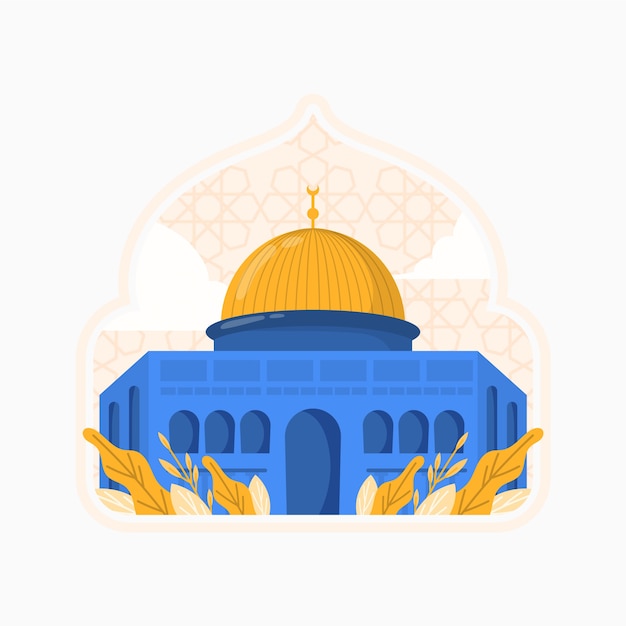 Illustration Al Aqsa Design Plat Dessiné à La Main