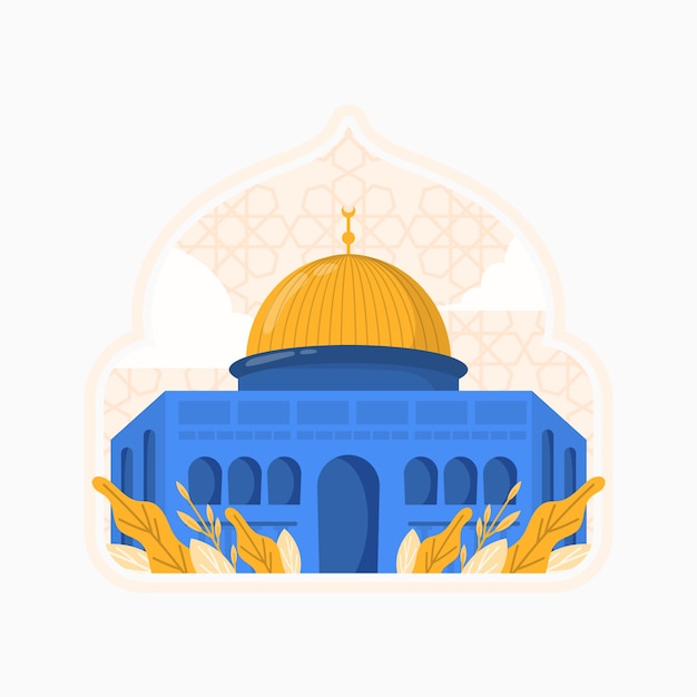 Vecteur gratuit illustration al aqsa design plat dessiné à la main