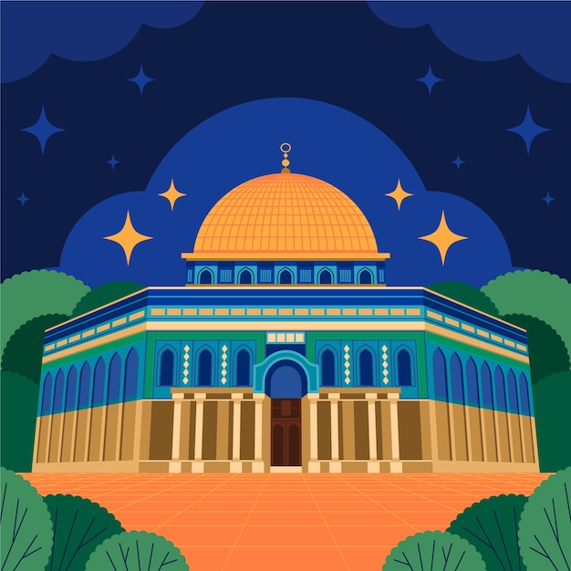 Vecteur gratuit illustration al aqsa design plat dessiné à la main