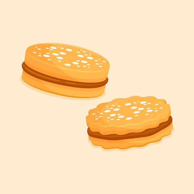 Vecteur gratuit illustration alfajor dessinée à la main