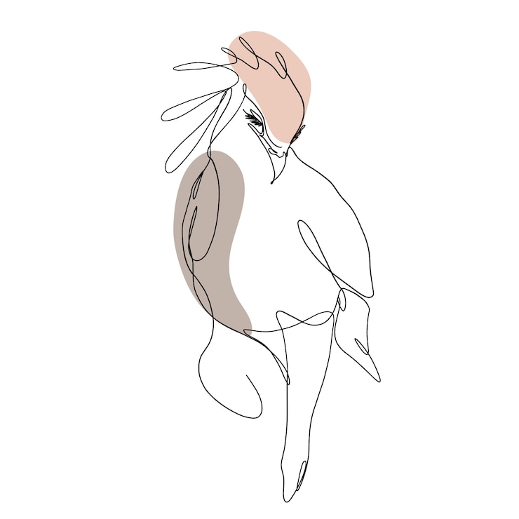 Vecteur gratuit illustration d'animal d'art d'une ligne dessinée à la main