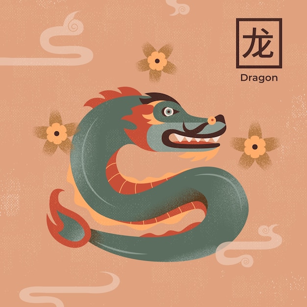 Vecteur gratuit illustration d'animaux du zodiaque chinois dessinés à la main