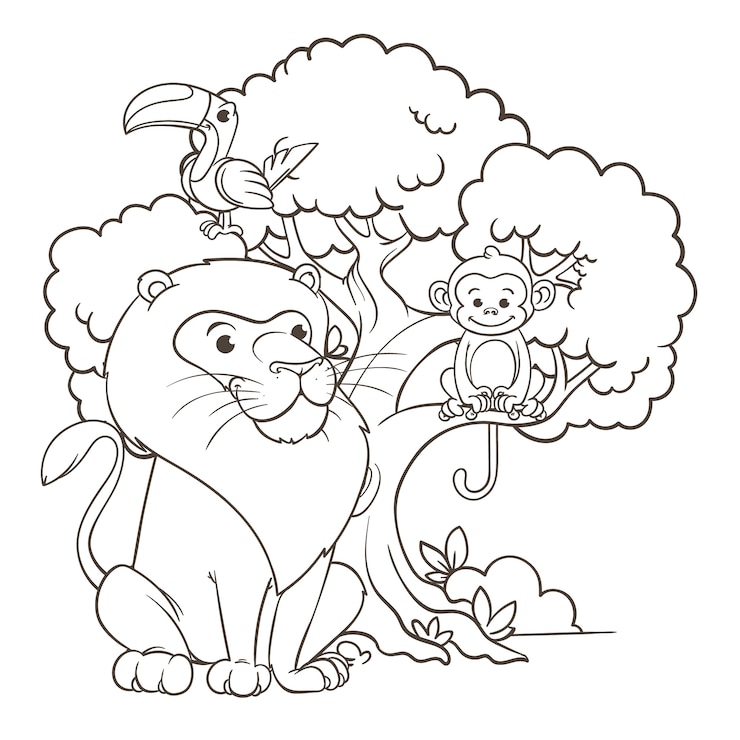 Vecteur gratuit illustration d'animaux du zoo dessinée à la main.