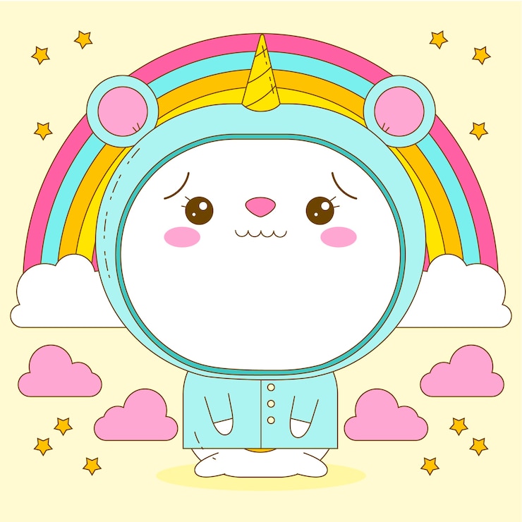 Vecteur gratuit illustration d'animaux kawaii dessinés à la main